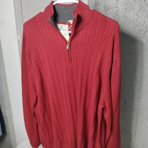 NWT Southern Pines Quarter Zip Cable Knit Sweater Men's Size L